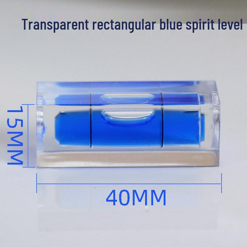Blue Rectangular Acrylic Spirit Level with Transparent Bubble