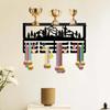 Wrought Wall Mounted Holder and Hook Rack for Displaying Awards and Organizing Items
