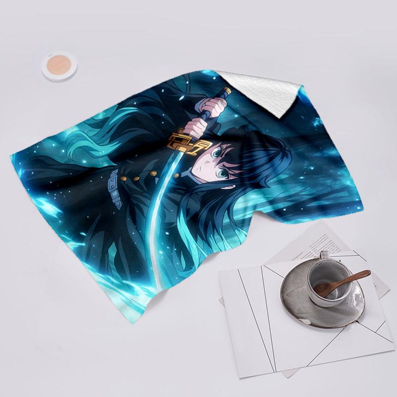 proof beach towel with Nezuko Demon Slayer Muichiro Tokito pattern - soft,absorbent,quick-drying,machine washable - perfect for swimming,camping,bathi