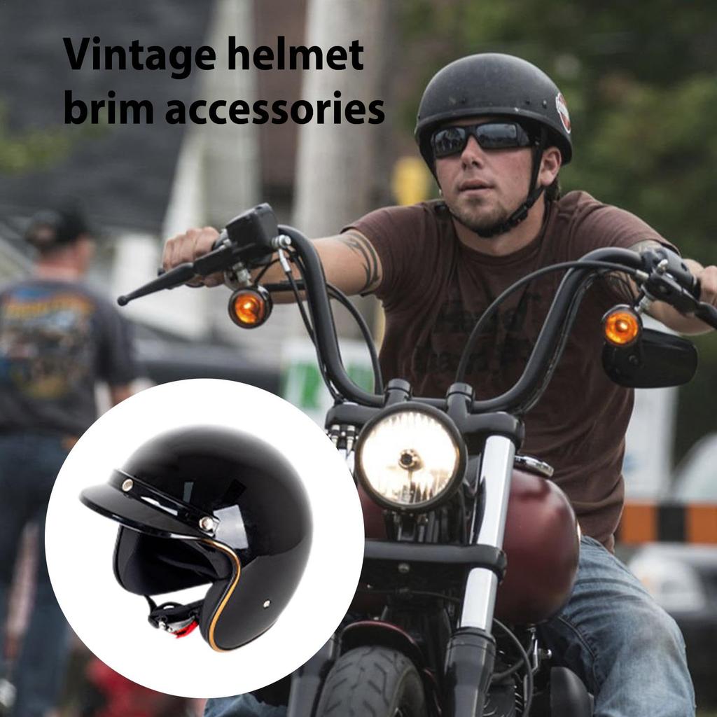 Bike Visor,retro Helmet Universal Brim 3 Button Brim Motorcycle Hat Visor 3 Clip Design