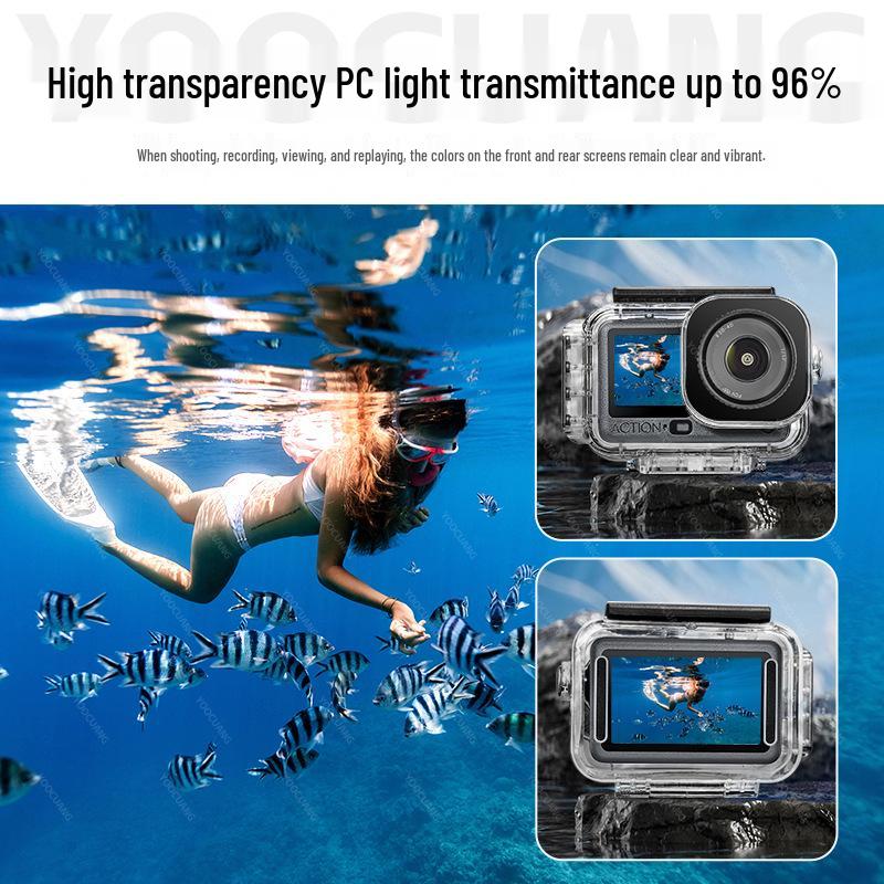 Magnetic Waterproof Case for DJI Action 6: 60m Deep Underwater Protective Cover with Vertical & Horizontal Quick Release