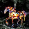 Acrylic Horse Pendant 2D Flat Car Horse Pendant Party Christmas Hanging Pendant  Navidad Decor