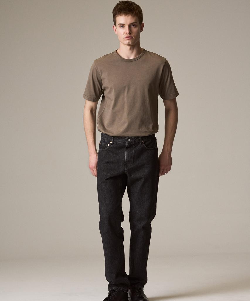 Laijeuaenbillou Garment-Dyed Everyday Cotton T-Shirt Brown (Standard Fit) (Type A)