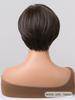 Short Synthetic Wigs Dark Brown Natural Wig with Side Bangs for Women Cosplay Daily Party Pixie Cut Wigs High Temperature Fibre