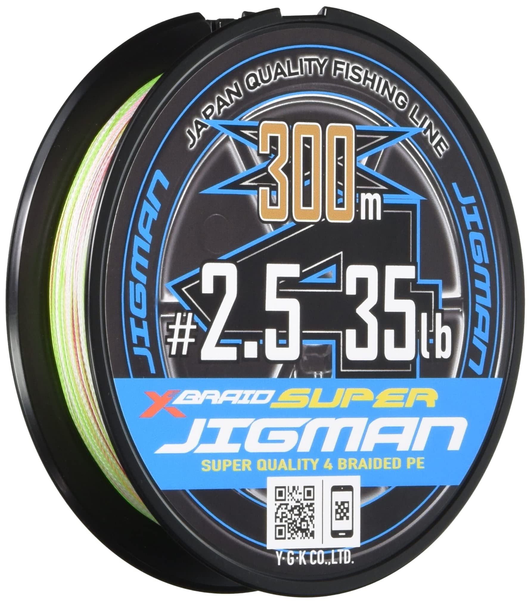 

Super Jigman X4 300m 35lb 5 colors X-Braid 2.5