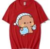 Couple Shirts Kawaii Cute Bubu Panda Going To Sleep With Dudu Bear Graphic Tshirt Cotton Unisex Unisex Clothes Long Sleeve Tees