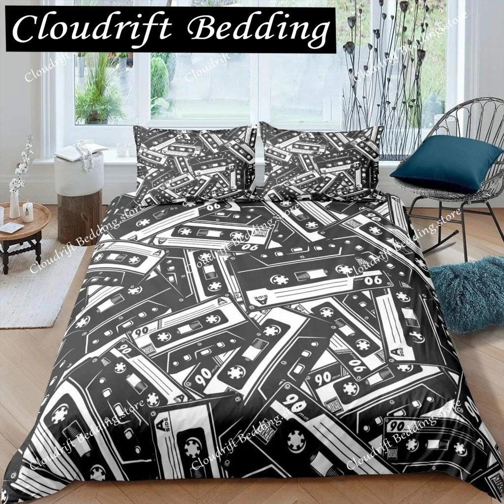 Movie Theater Duvet Cover Set Cinema Ticket Bedding Set Filmstrip Comforter Cover Bedroom Decor Bedspread Cover Full Size