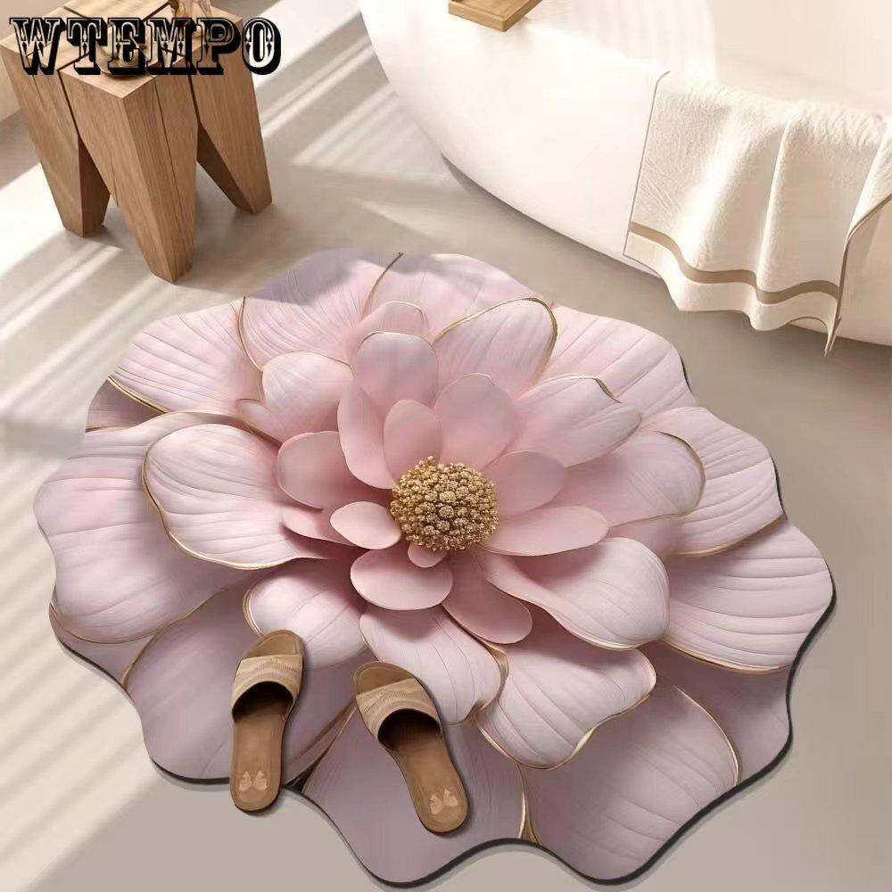 3D Flower Carpet Absorbent Floor Mat Living Room Dressing Room Non Slip Floor Mat Bedroom Bedside Carpet