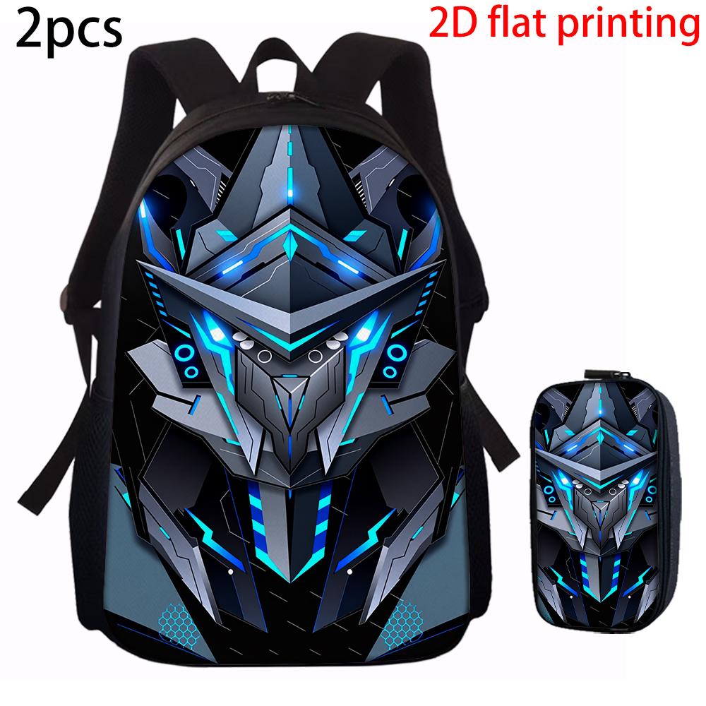 1/2/3/4/5 stuks Cyberpunk Stijl Robot Patroon Rugzak Set Lichtgewicht Grote Capaciteit Schooltas met Schoudertas Etui Cadeau