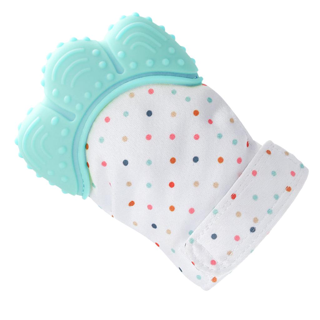 Baby Teething Gloves Safe Silicone Prevent Scratches Stimulating Teether Glove Sound Toy for