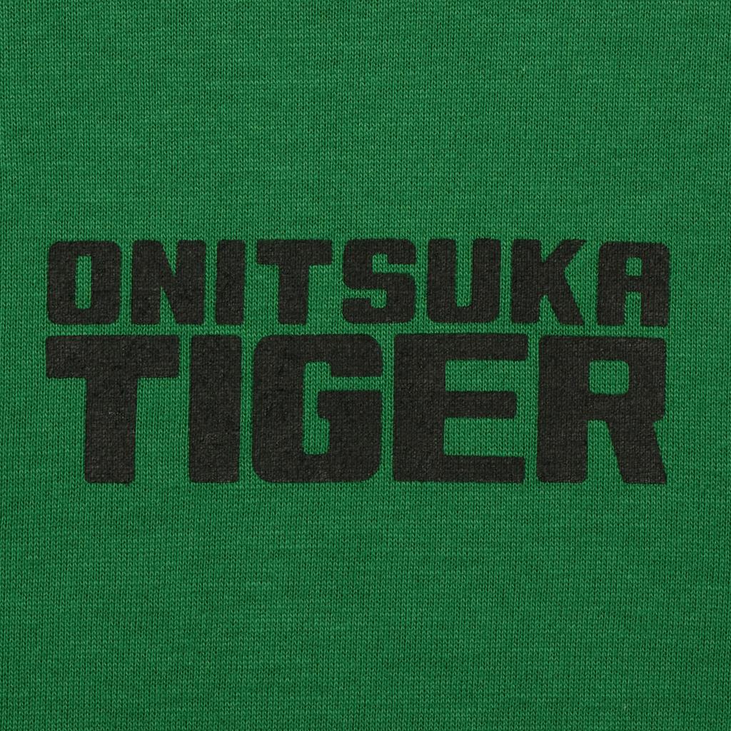 Onitsuka Tiger Oversized Tee With Brand Logo Letter Print Casual Round Neck Solid Color Short Sleeve T-Shirt Unisex Tops Green 2183B280-300