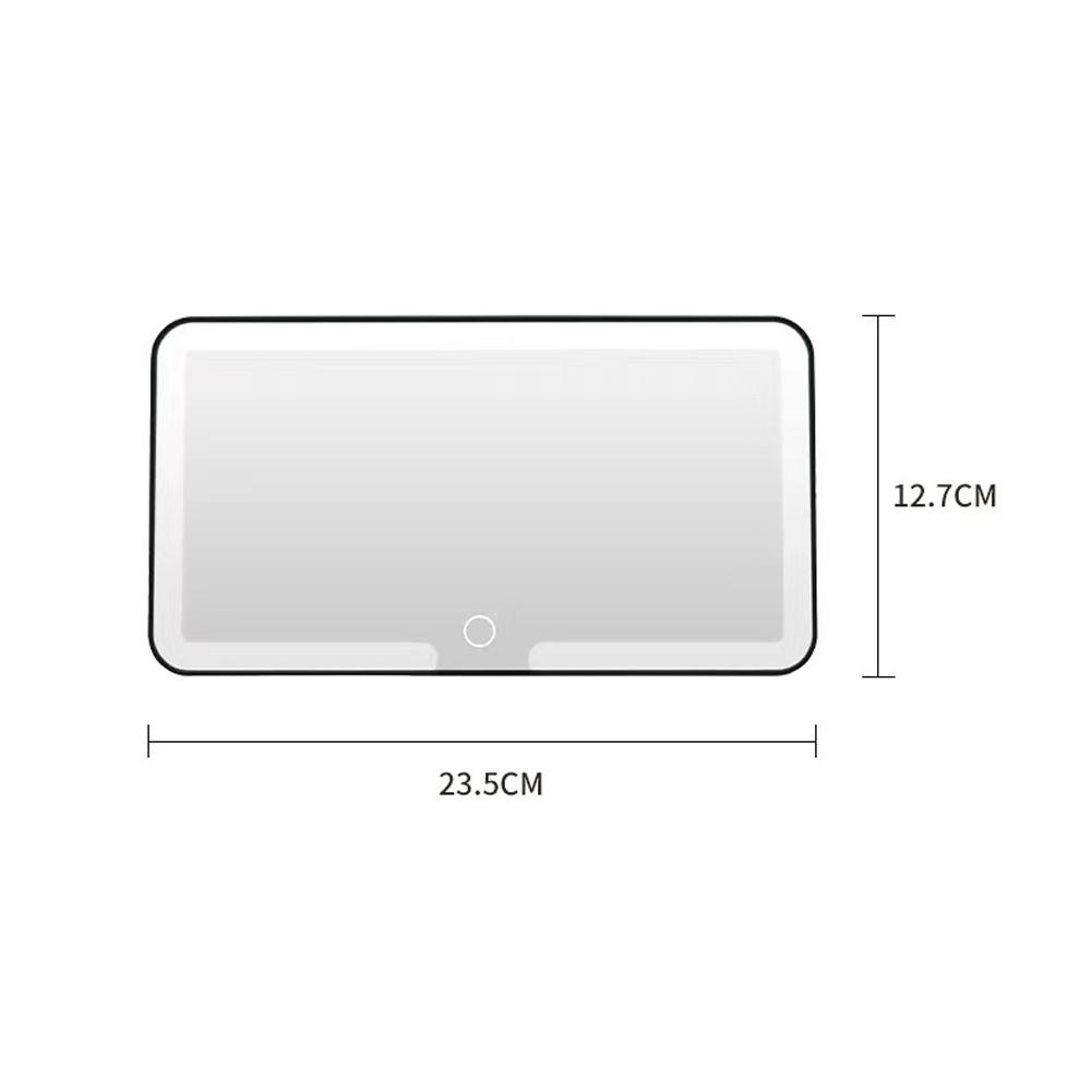 HD Mirror Car LEDMakeup Mirror Three Gear Adjustment Sun Visor Plate Interior RearMirror Dimmable Touchscreen Auto Vanity Mirror