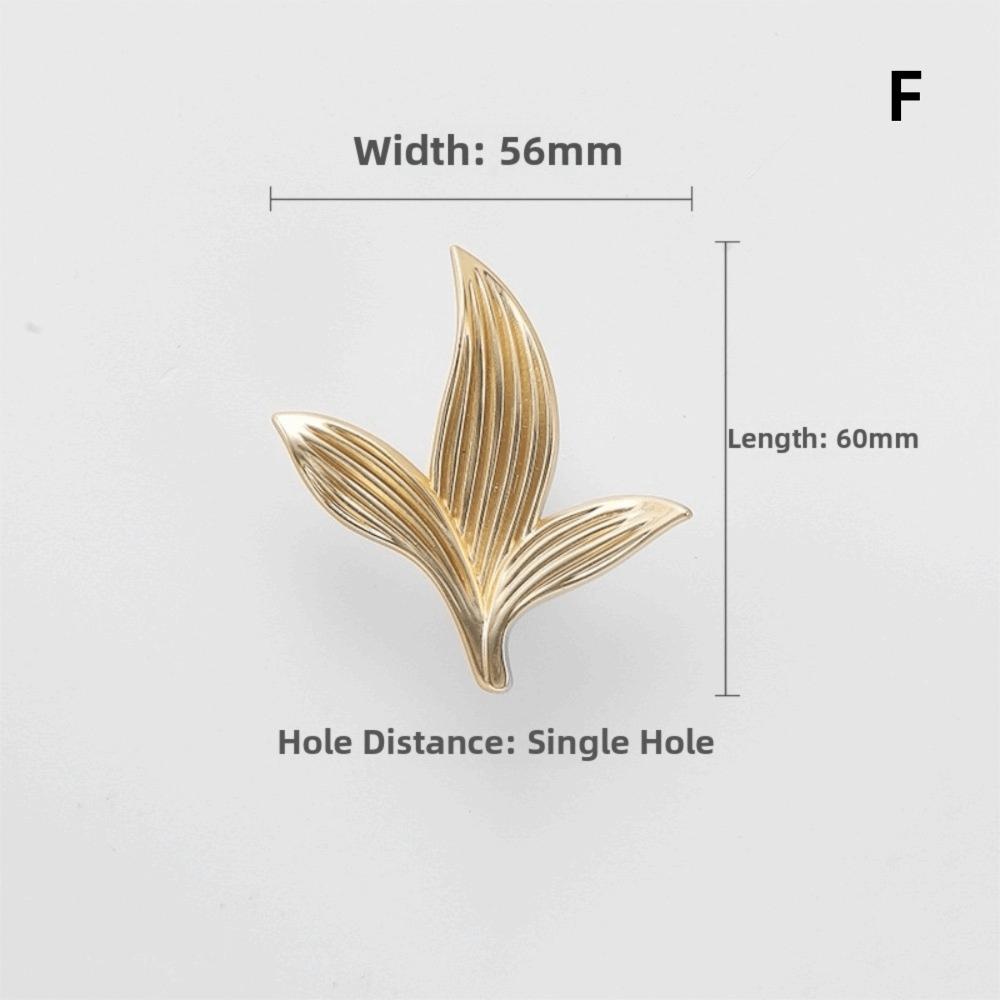 Zinc Alloy Drawer Knob Gold Finish Creative Petal Design Drawer Handle Bronze Finish Flower Shaped Handle Furniture Cabinet