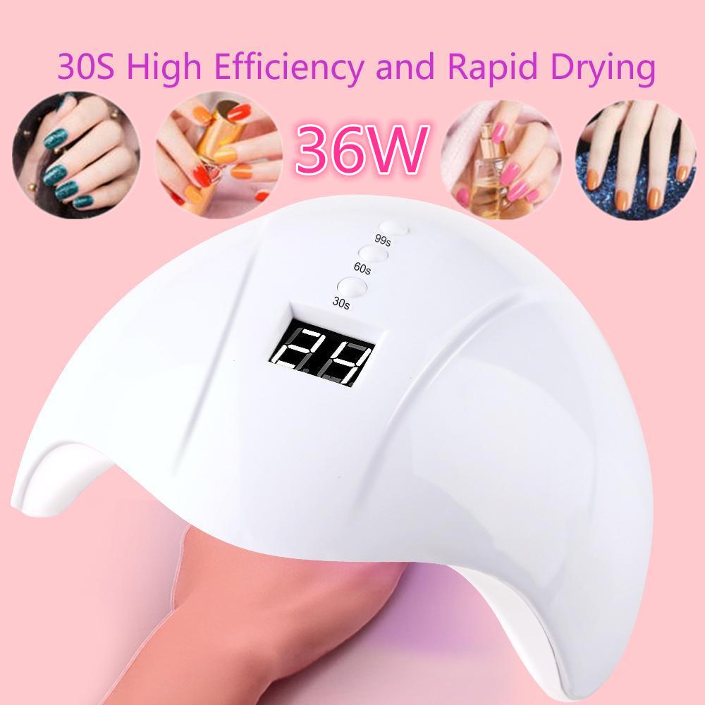 Lampada per unghie intelligente con lampada UV per fototerapia, 36 W, per gel e manicure