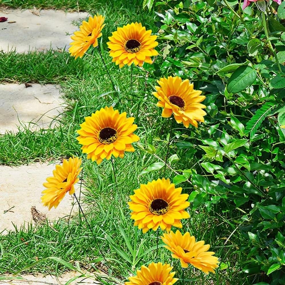 1/7-Head Sunflower Bouquet Small Bundle DIY Floral Materials Simulation Flowers Realistic Silk Wedding Bouquet