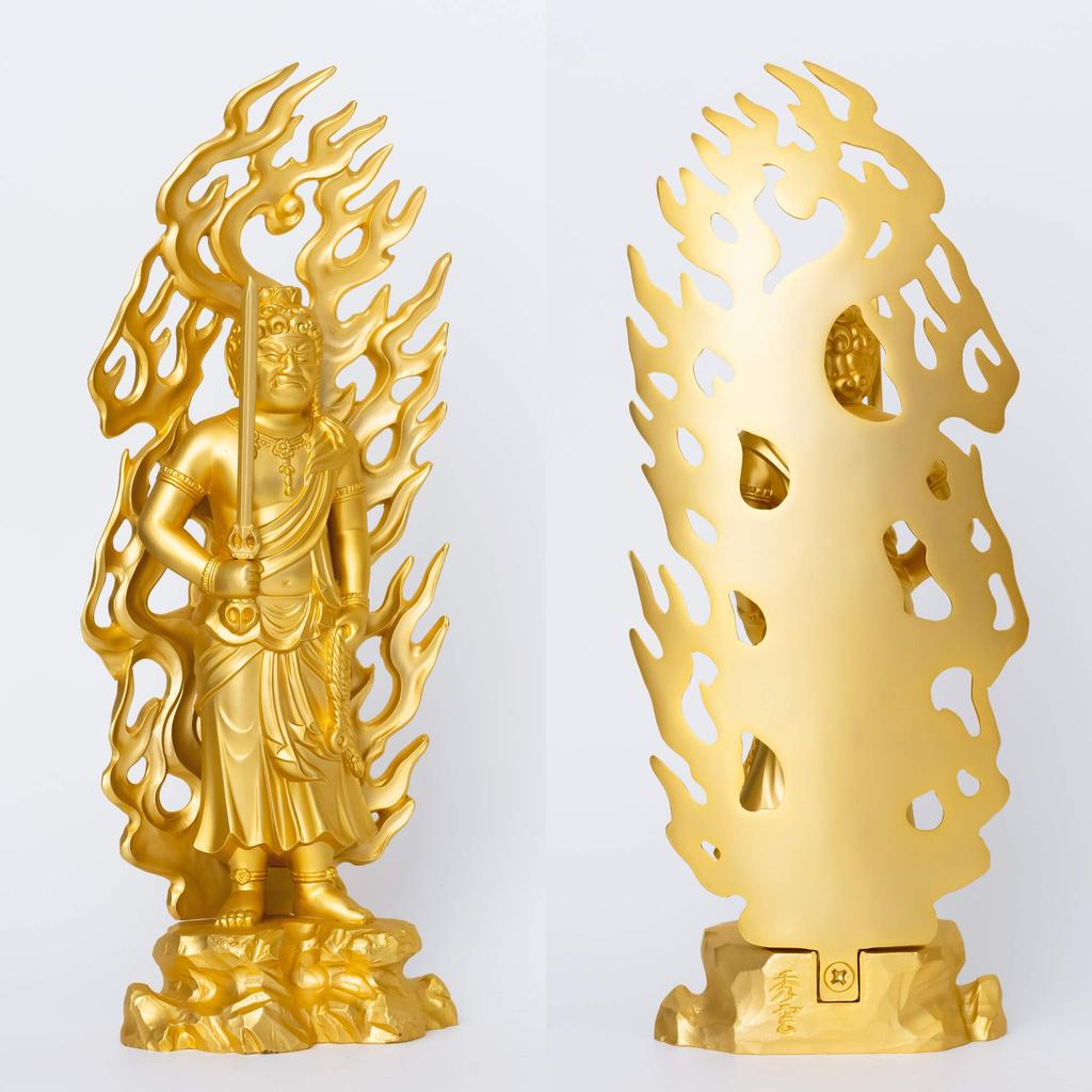 Acala Buddha 21cm by Sculptor Shuun Original Model In the Year of the Guardian Deity of the Chinese Takaoka Bronze Statue, (gold Plated/24k Gold),