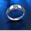 Moissanite Adjustable Couple Rings with Engraving for Weddings