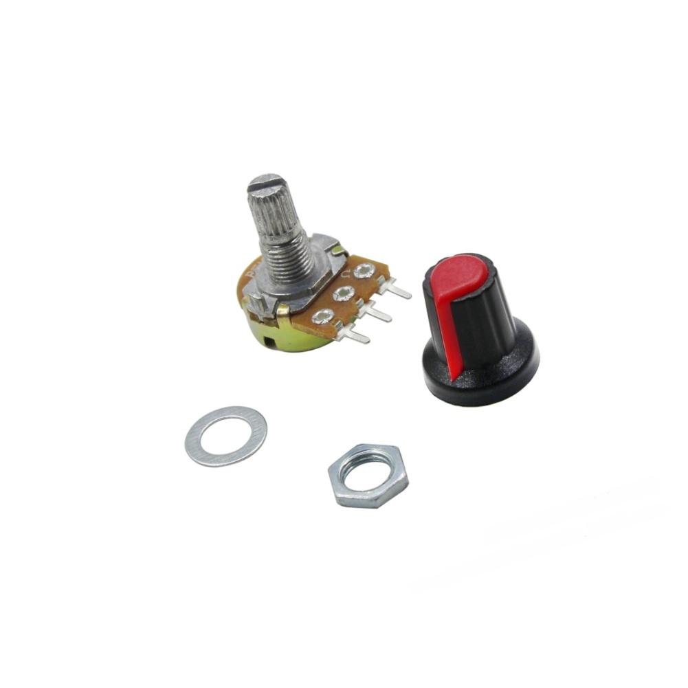 10PCS 15mm For WH148 Knurled Shaft 3 Terminals Linear Rotary Potentiometer Kit Includes Washers And Nuts Potentiometer