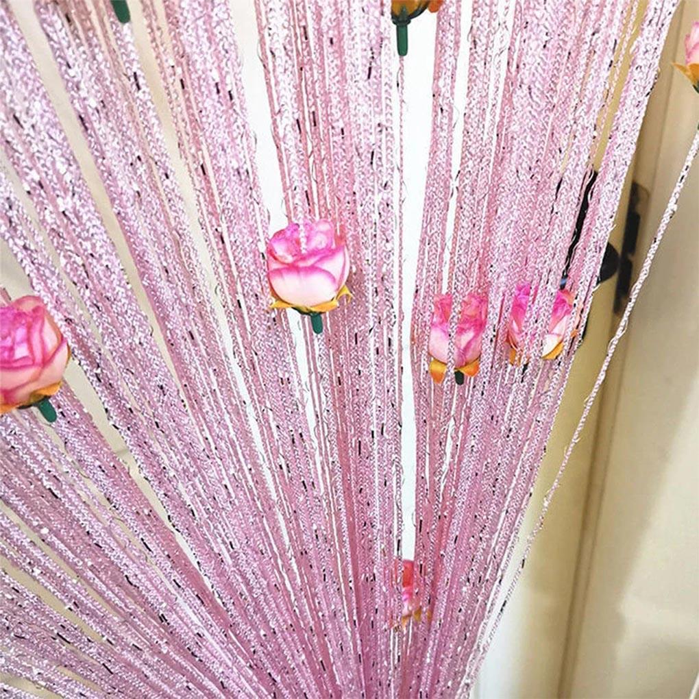 Privacy And Style Combined With Rose Thread Door Curtain Door Screens For Keeping Out Flies