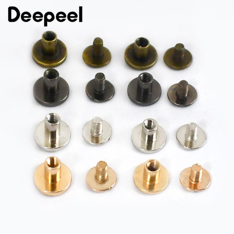 10/20/30Pcs 5-8mm Flat Head Screws Nail Metal Double Cap Side Round Rivet Leather Craft Wallet Fastener DIY Hardware Accessories