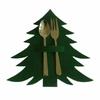 Red and Green Christmas Tree Cutlery Set Knife and Fork Mat Table Decoration Items Home Convenience Supplies