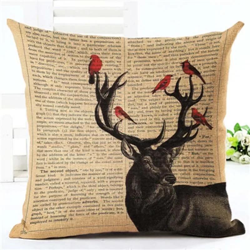 Drop Shipping Custom Elk New 24 Styles Linen Pillow Cover Geometric Deer Cushion Cover Nordic Style Home Decorative Pillow Case
