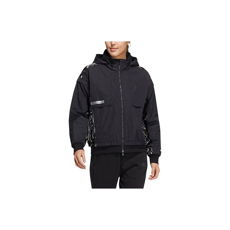 Adidas Women Transformers CNY Full Zip Hooded Track Jacket Black HM7458 S