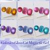 BORN PRETTY Magnetic Nail Polish 6-Color Set: Magnetic Gel with Magnets, Cat Eye Gel, Glittery, Colorful Galaxy, Glass Beads, Cat's Eye Design, Microp