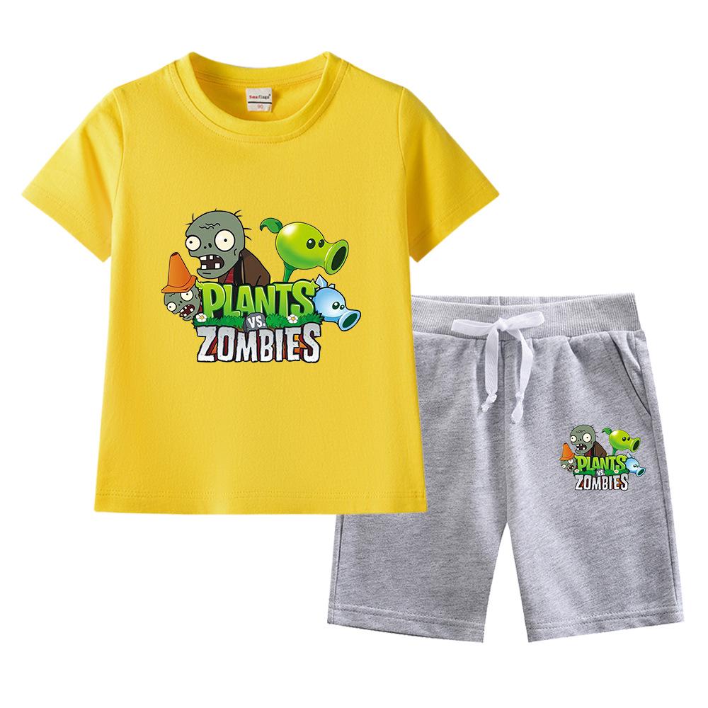 Plants vs. Zombies Kids' Summer Set: Boys' & Girls' T-Shirt and Shorts - Versatile Two-Piece