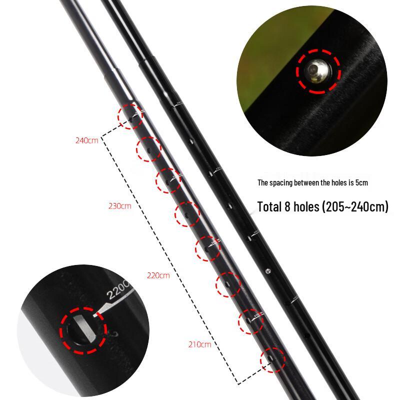 ZISIZ Telescopic Camping Tarp Pole