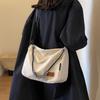 Sac Cabas Chic Décontracté pour Femme Sac à Bandoulière Tendance en Toile Avec Fermeture Éclair