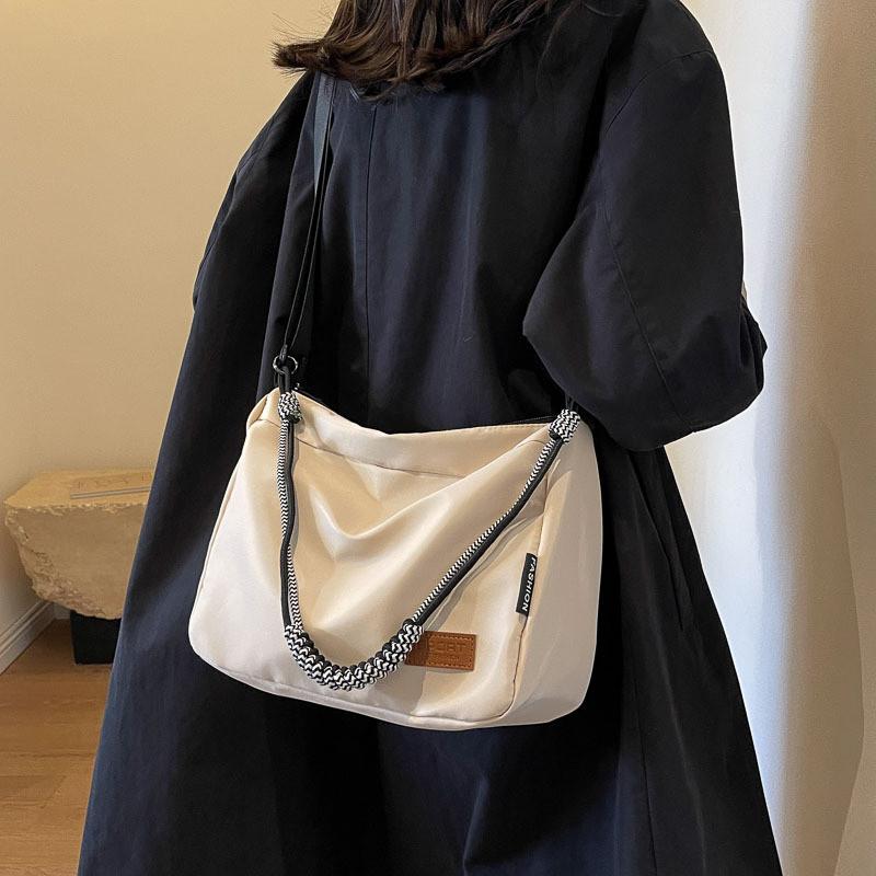 Sac Cabas Chic Décontracté pour Femme Sac à Bandoulière Tendance en Toile Avec Fermeture Éclair