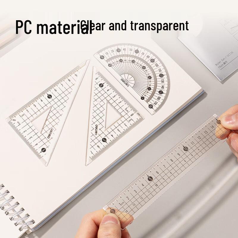 Deli VC126 Anti-Break Geometry Ruler Set