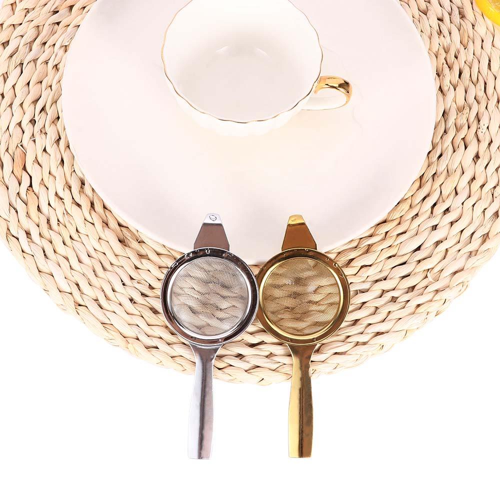 Durable Stainless Steel Handle Tea Strainer with Drip Bowl Infuser Fine Mesh