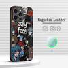 American Sally Face Retro Fashion Phone Case For iPhone 17 16 15 14 13 12 Plus Pro Max High-end Luxury Magsafe Sheepskin