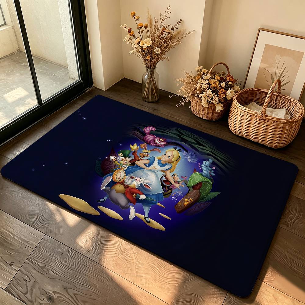 Classic Anime-A-alice In-W-wonderlandS Cute Carpet Bathroom Anti-slip Mat Door Mat Home Decoration Mat Entrance Door Mat