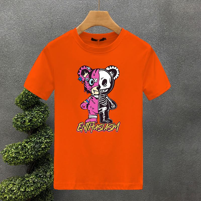 Luxury Brand Robot Bear 100% Cotton High Quality Print Couple Tees Summer Harajuku For Men/Women Short Sleeve T-shirt Asian Size