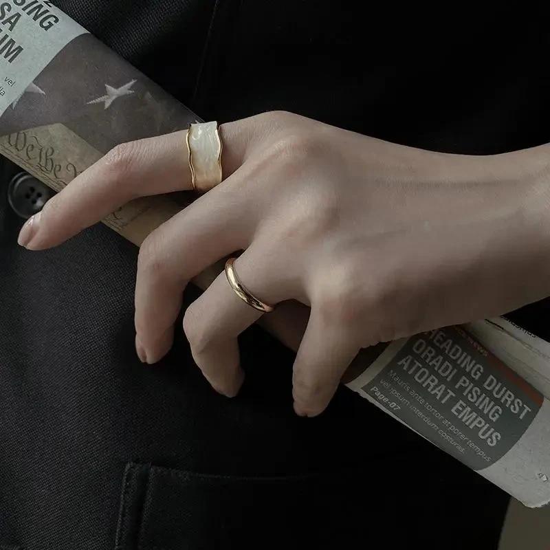 Punk Colorful Enamel Round Metal Ring for Women Fashion Geometric Twist Open Adjustable Rings Wholesale Jewelry Gifts