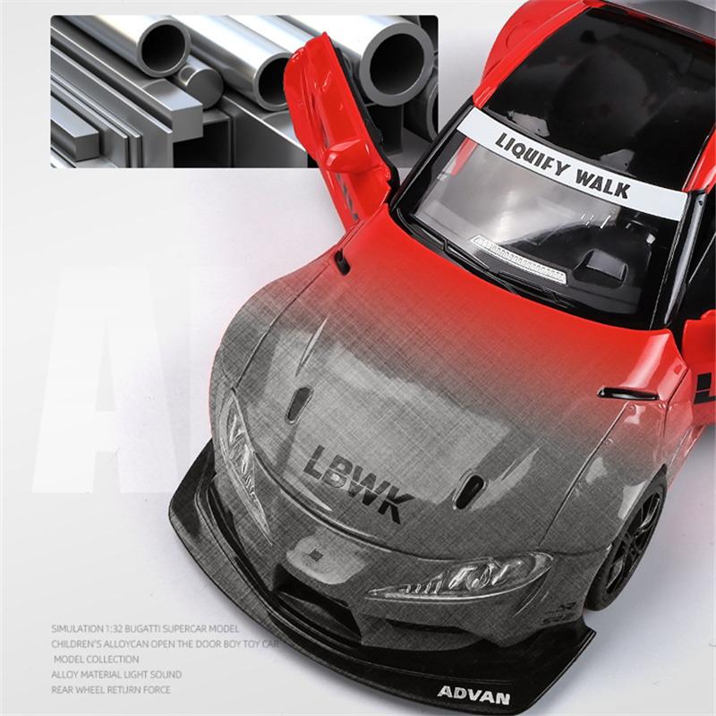 1/24 Toyota SUPRA Track Alloy Sports Car Model Diecasts & Toy Vehicles Metal Car Model High Simulation Sound and Light Childrens Gifts