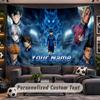 Wall Hanging Tapestry Custom NameBlue Lock Pattern Personalized Printed Fabric Wall Decor