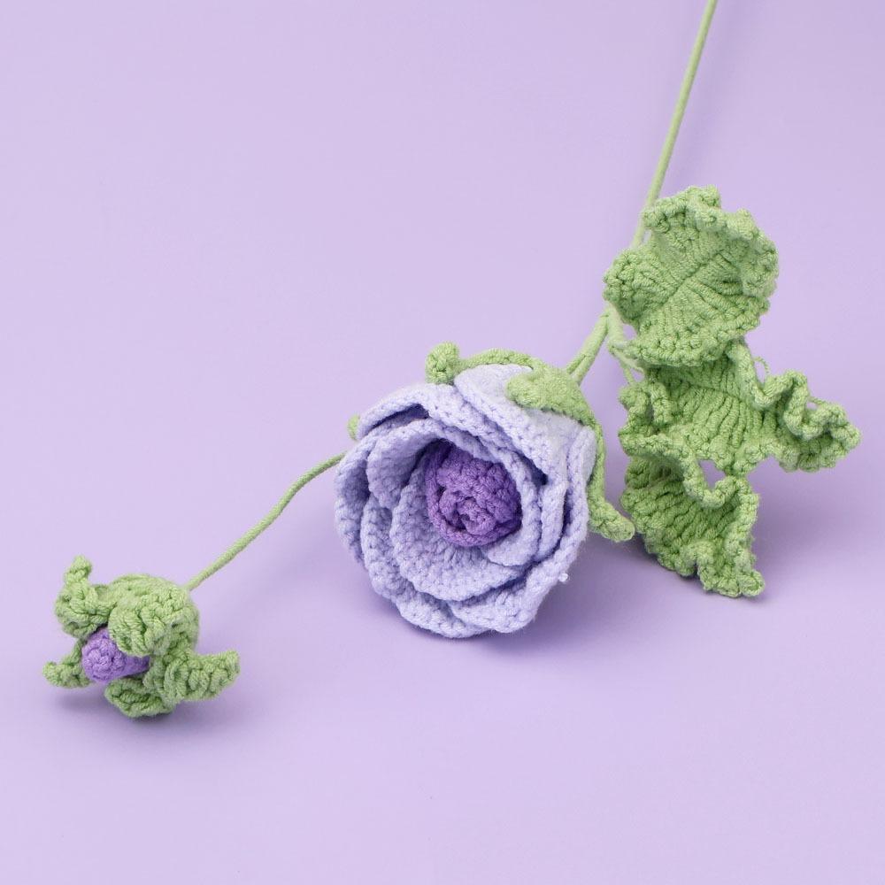 Kreative Häkelblumen Niedliche handgemachte Blumen Künstliche Rosen Hochzeitsdekoration Kunstpflanzen