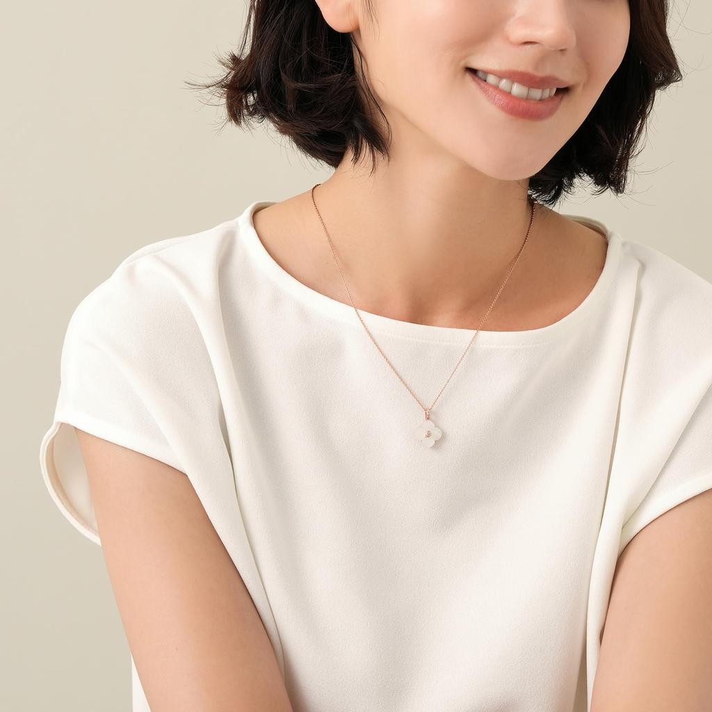 Shell Flower Reversible Necklace VBMP401540XP Elegant Gift [Vendome Boutique] [Official] Women's