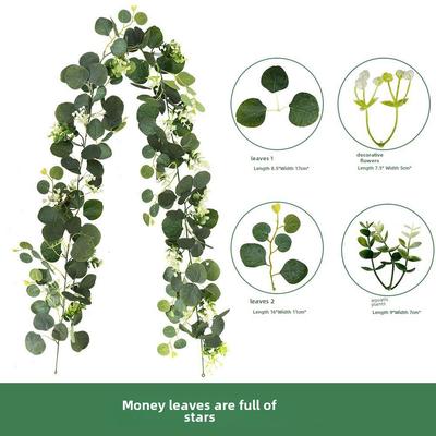 Guirlande de lierre en feuilles d'eucalyptus en rotin pour décoration de fête de mariage