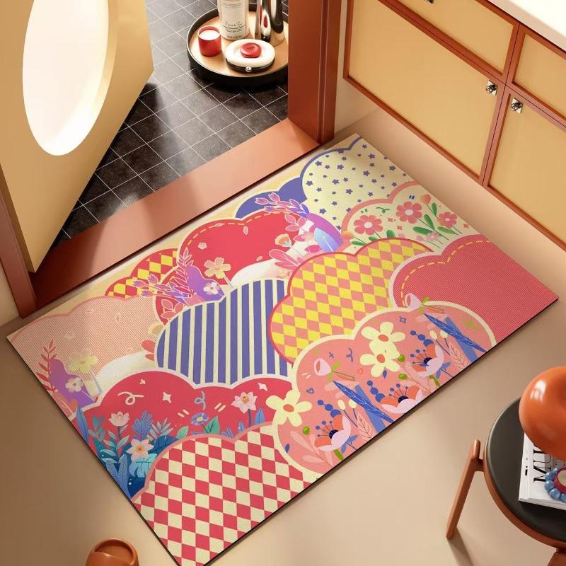 Tappetino assorbente in terra di diatomee per bagno, tappetino per porta del WC, tappetino per pavimento del WC, tappeto per WC