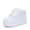 11cm Genuine Leather Fashion Height Increasing Females Lady Casual Platform Wedge Women Slip On Shoe Summer