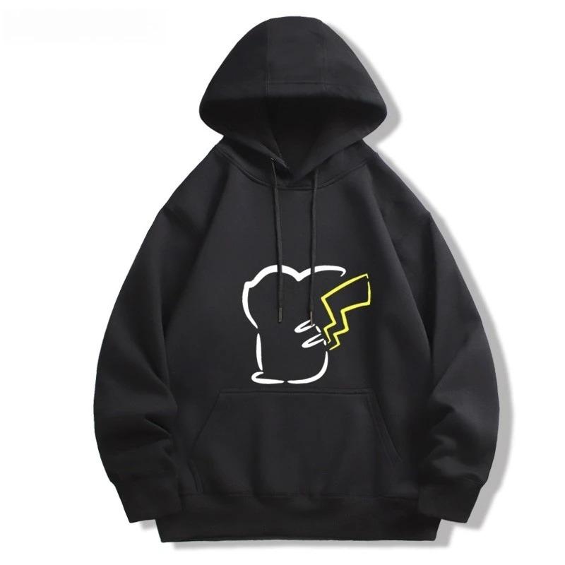 Autumn_Winter Pokemon Animation Brand Pikachu Printed Hoodie Men's and Children's Harajuku Casual Short Sleeve