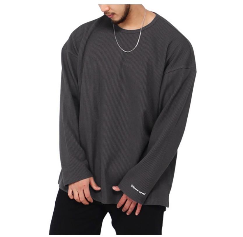 

Новая модная полосатая толстовка с длинным рукавом: Свободная спортивная одежда для бега, баскетбола, повседневной носки и фитнеса XL серый