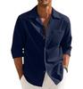 Men’s Casual Cotton Blend Long Sleeve Button Down with Spread Collar Shirt