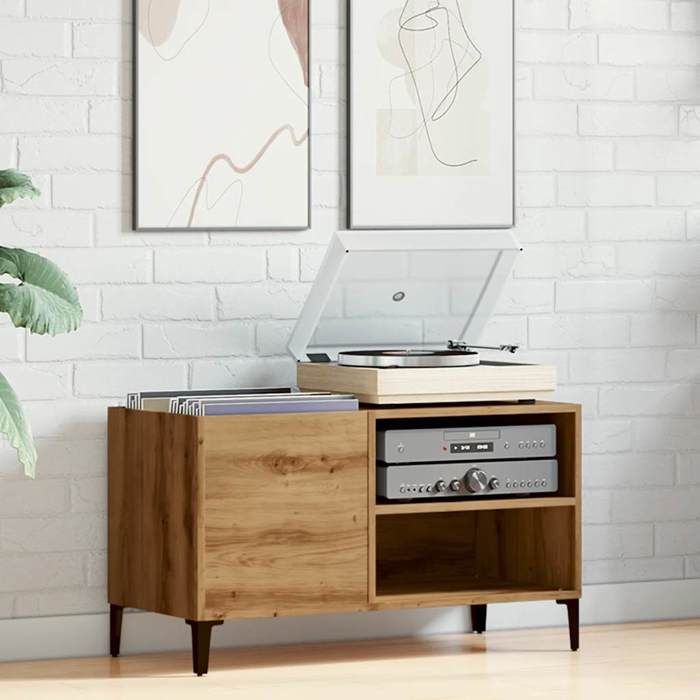 VidaXL Armoire à disques chêne artisanal 84,5x38x48 cm bois ingénierie 857166
