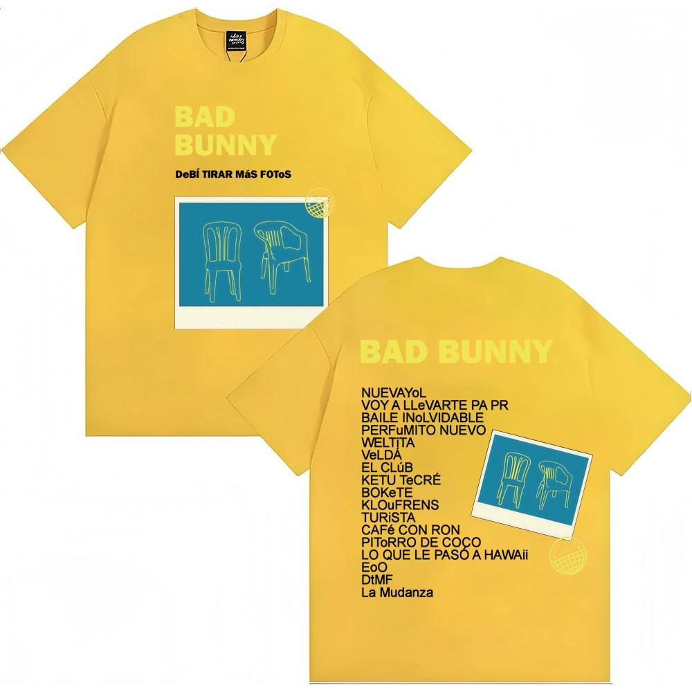 Rapper Bad Bunny Album Tour T-Shirt Herren Damen Hipster T-Shirts Gemütliche Baumwolle Locker Lässiges T-Shirt